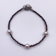 Bracelet en Hématite brune et Perles d’eau douce rondes