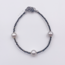Bracelet en Pyrite et Perles d’eau douce rondes