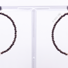 Créoles en Hématite brune et Perles d’eau douce rondes - 5cm
